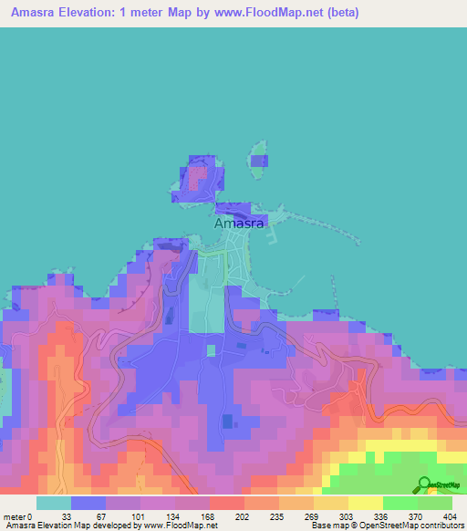 Amasra,Turkey Elevation Map