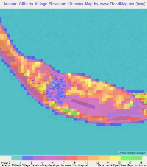 Aramari Gilberts Village,Kiribati Elevation Map