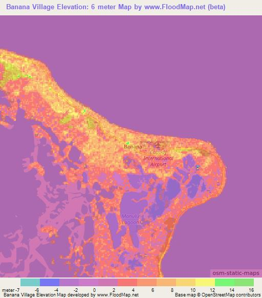 Banana Village,Kiribati Elevation Map