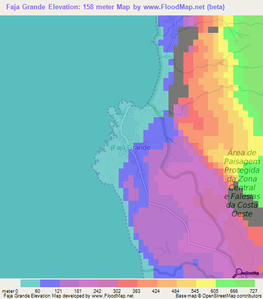 Faja Grande,Portugal Elevation Map