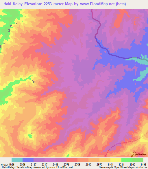 Elevation of Haki Kelay,Afghanistan Elevation Map, Topography, Contour