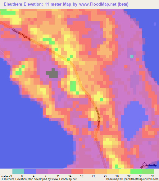 Elevation of Eleuthera,Bahamas Elevation Map, Topography, Contour