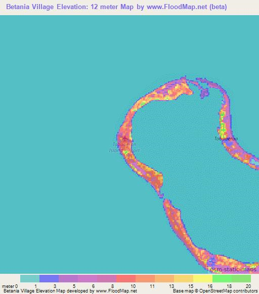 Betania Village,Kiribati Elevation Map