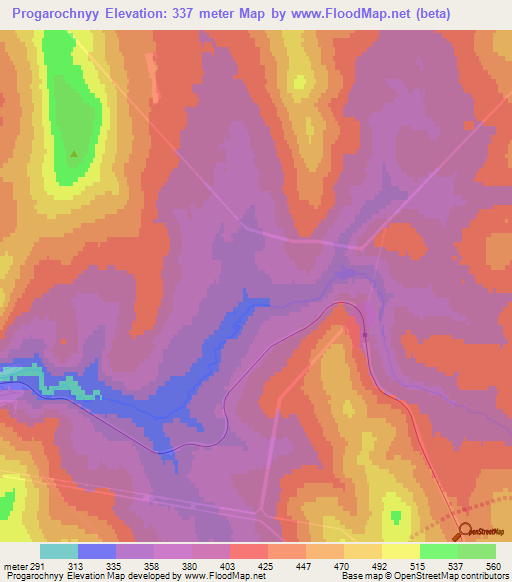 Progarochnyy,Russia Elevation Map