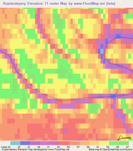 Kuplandeyevy,Russia Elevation Map