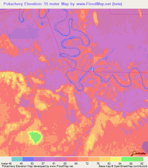 Pokachevy,Russia Elevation Map