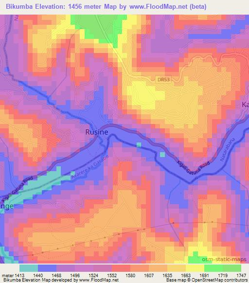 Bikumba,Rwanda Elevation Map