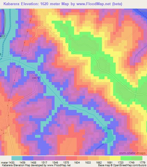 Kabarera,Rwanda Elevation Map