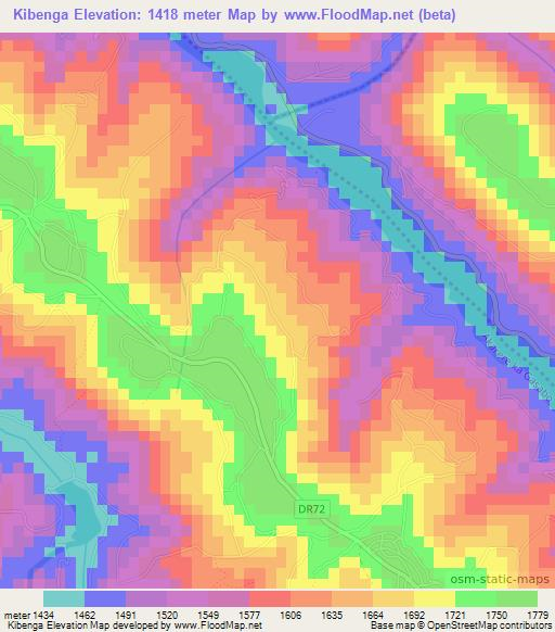 Kibenga,Rwanda Elevation Map