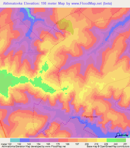 Akhmatovka,Russia Elevation Map