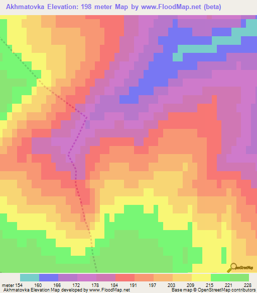 Akhmatovka,Russia Elevation Map