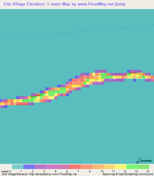 Eita Village,Kiribati Elevation Map