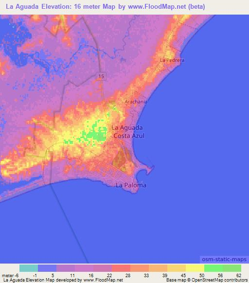 La Aguada,Uruguay Elevation Map