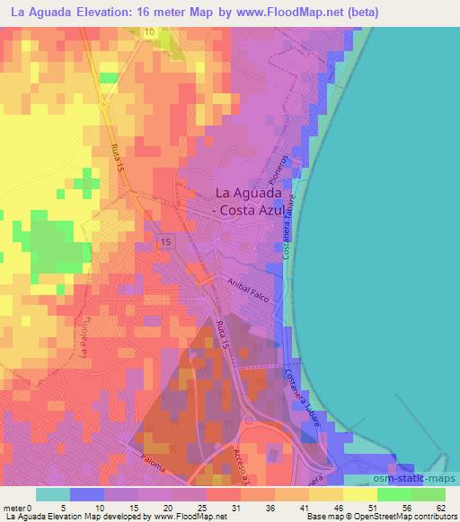 La Aguada,Uruguay Elevation Map