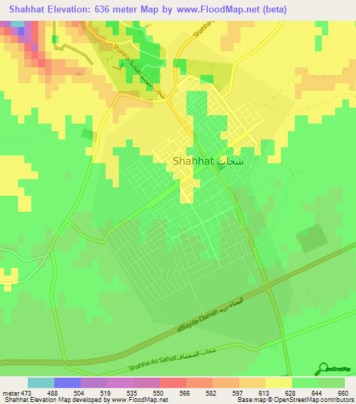 Shahhat,Libya Elevation Map