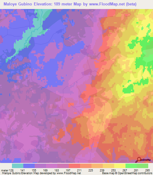 Maloye Gubino,Russia Elevation Map