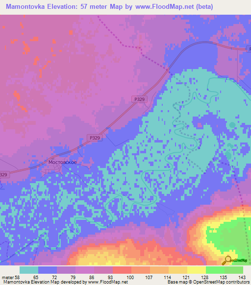 Mamontovka,Russia Elevation Map