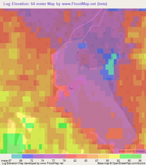 Lug,Russia Elevation Map