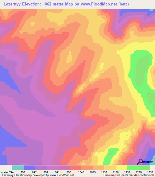 Lazernyy,Russia Elevation Map