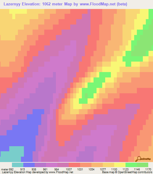 Lazernyy,Russia Elevation Map