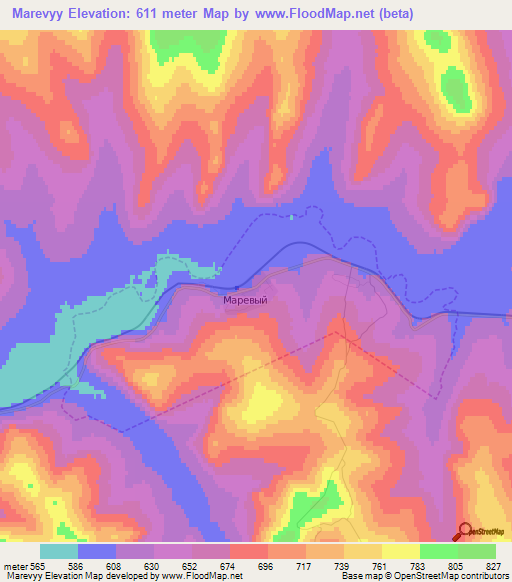 Marevyy,Russia Elevation Map