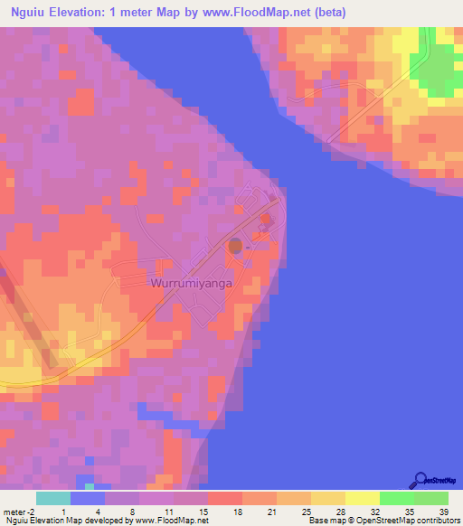 Nguiu,Australia Elevation Map