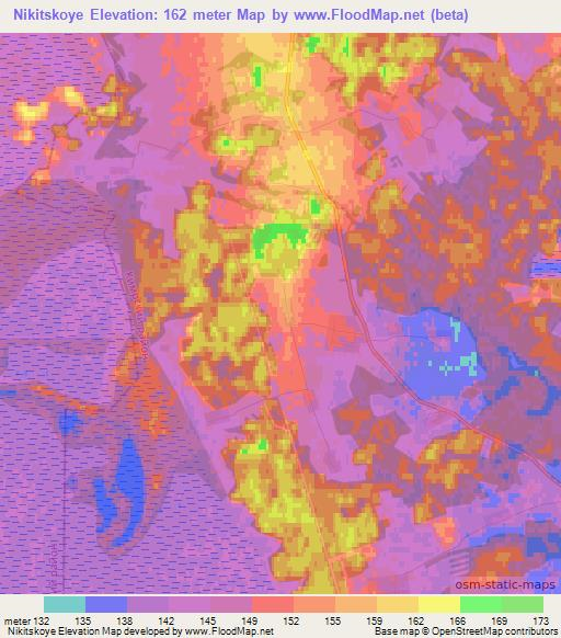 Nikitskoye,Russia Elevation Map