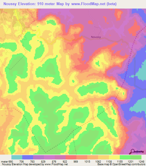 Noussy,Guinea Elevation Map