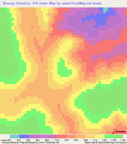 Noussy,Guinea Elevation Map