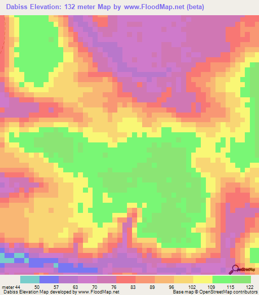 Dabiss,Guinea Elevation Map