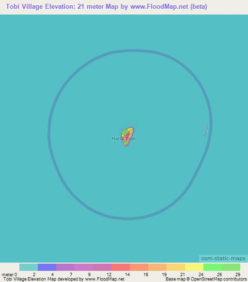 Tobi Village,Palau Elevation Map