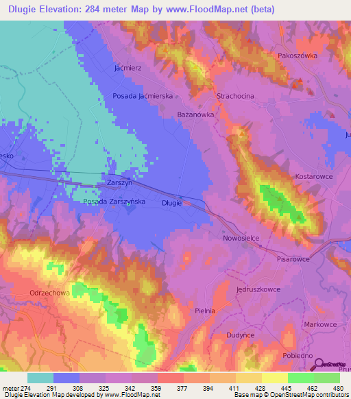 Dlugie,Poland Elevation Map