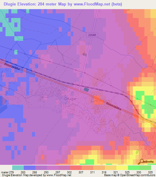 Dlugie,Poland Elevation Map