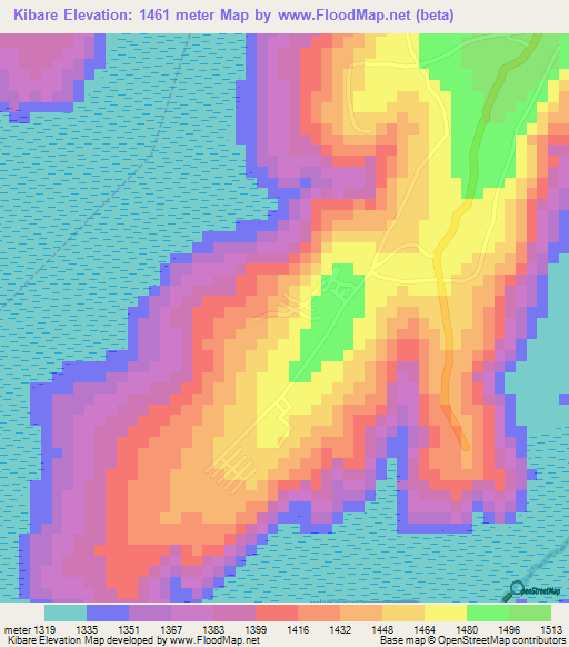 Kibare,Rwanda Elevation Map