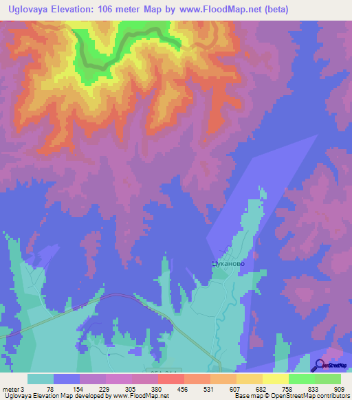 Uglovaya,Russia Elevation Map