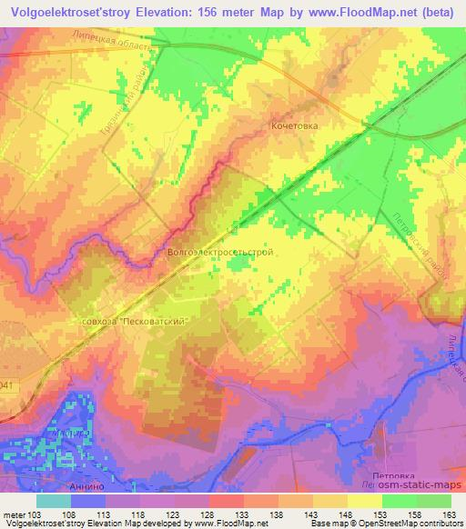 Volgoelektroset'stroy,Russia Elevation Map