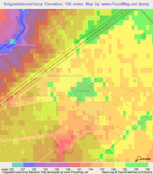 Volgoelektroset'stroy,Russia Elevation Map