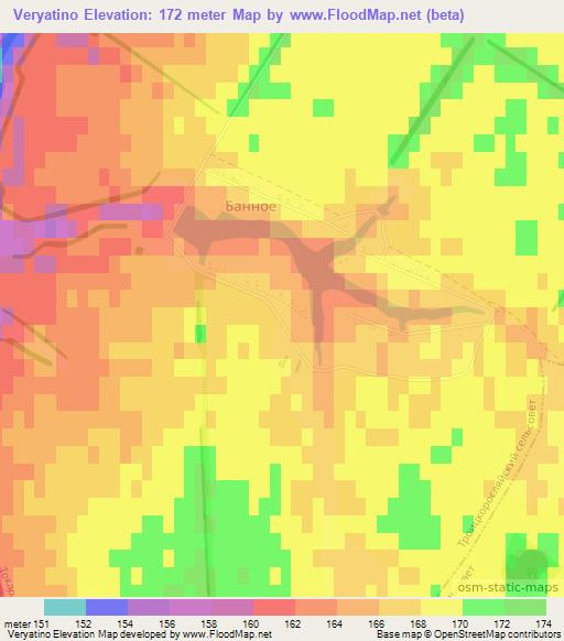 Veryatino,Russia Elevation Map