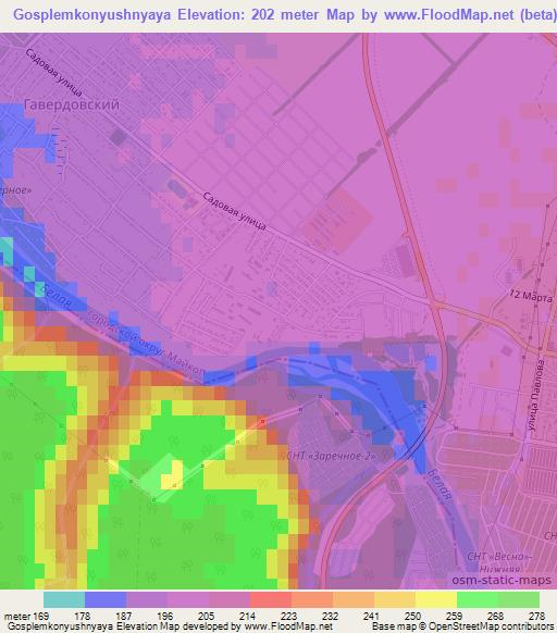 Gosplemkonyushnyaya,Russia Elevation Map