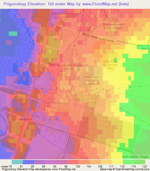 Prigorodnyy,Russia Elevation Map