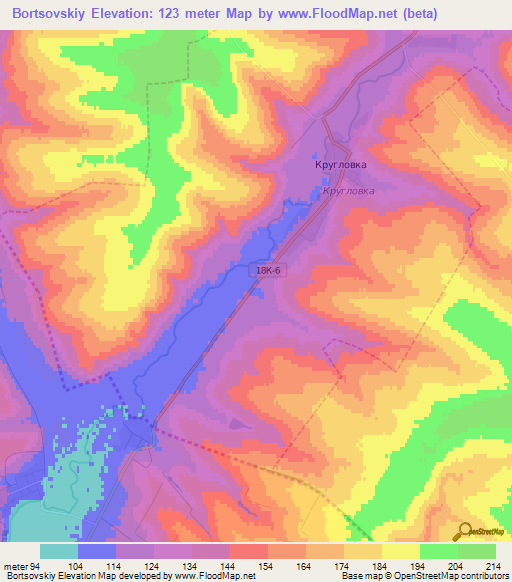 Bortsovskiy,Russia Elevation Map