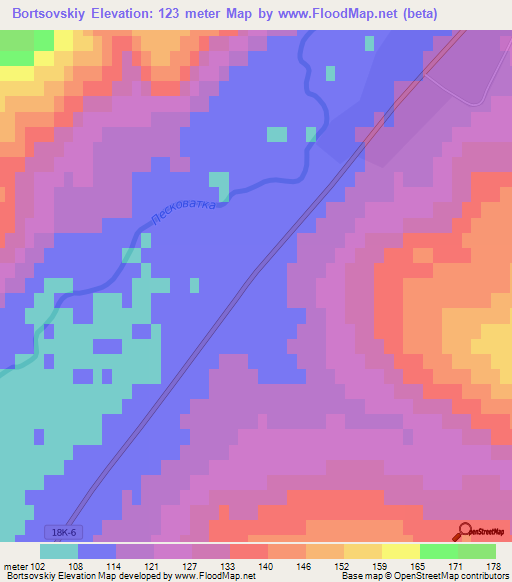 Bortsovskiy,Russia Elevation Map