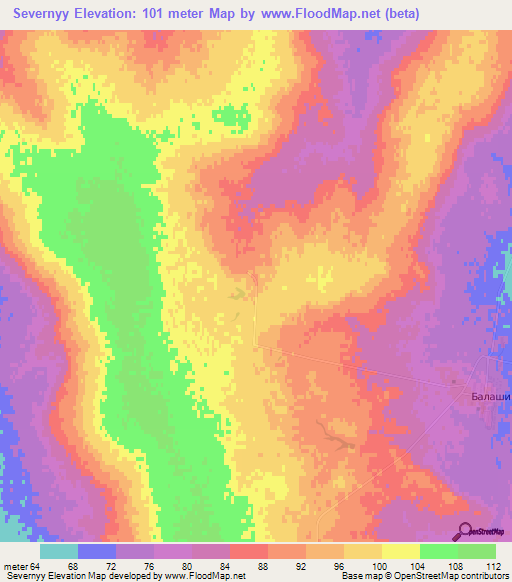 Severnyy,Russia Elevation Map