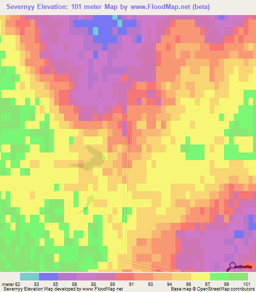 Severnyy,Russia Elevation Map