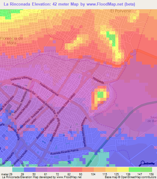 La Rinconada,Peru Elevation Map