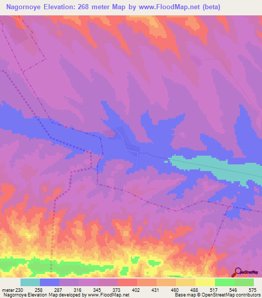 Nagornoye,Russia Elevation Map