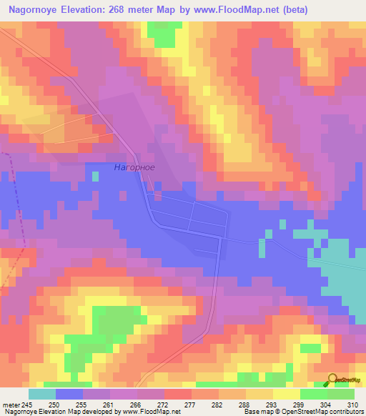 Nagornoye,Russia Elevation Map