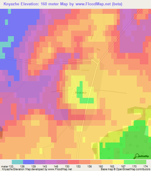 Knyazhe,Russia Elevation Map