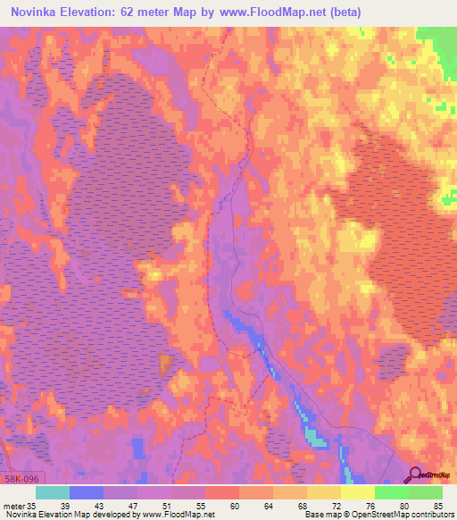 Novinka,Russia Elevation Map