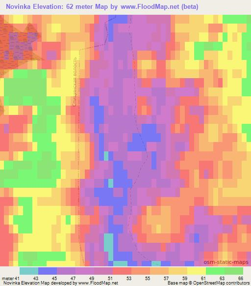 Novinka,Russia Elevation Map